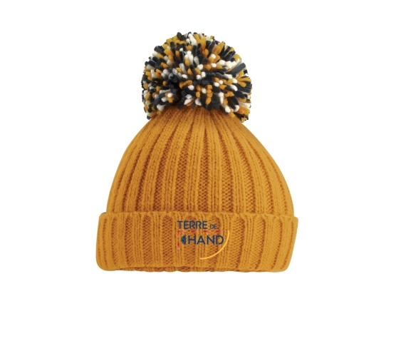 Ligue - Bonnet Pompon - Unisexe-Jaune Moutarde