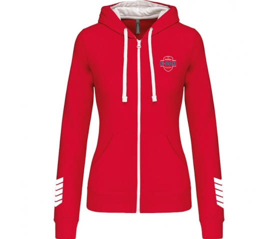 Hoody Full Zip - E-Bar -  Femme-Rouge