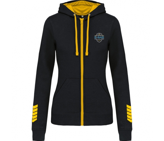 Hoody Full Zip - E-Bar -  Femme-Noir Jaune