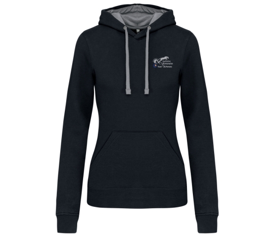 Hoody Contrasté - Equitation Romanaise - Femme-Noir