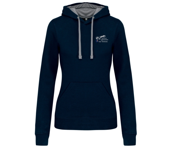 Hoody Contrasté - Equitation Romanaise - Femme-Bleu Marine