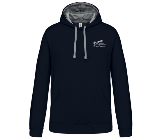 Hoody Contrasté - Equitation Romanaise - Unisexe-Bleu Marine