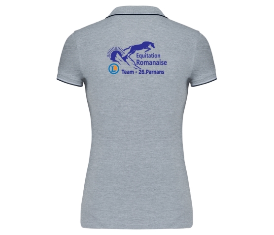 Polo - Femme - Equitation Romanaise-Gris