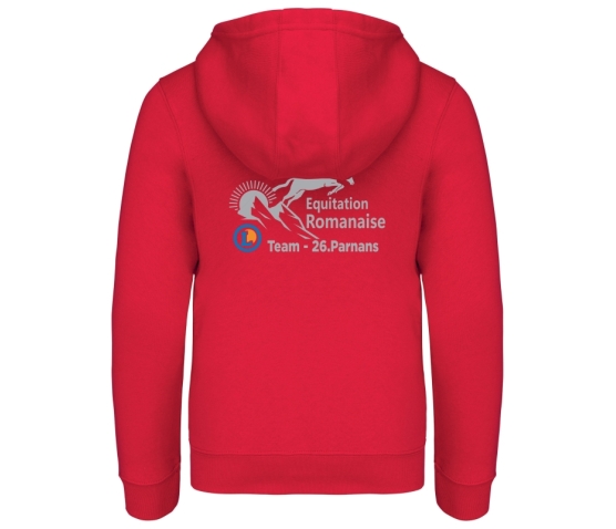 Sweat-shirt zippé - Enfant - Equitation Romanaise-Rouge