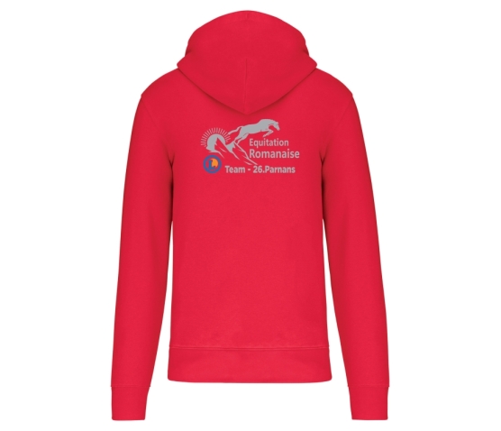 Sweat-shirt zippé - Unisexe - Equitation Romanaise-Rouge