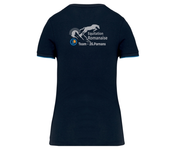 Tee-Shirt - Femme - Equitation Romanaise-Bleu Marine