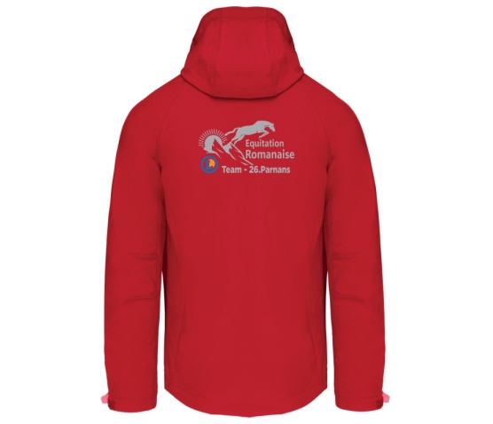 Veste softshell à capuche amovible - Femme - Equitation Romanaise-Rouge