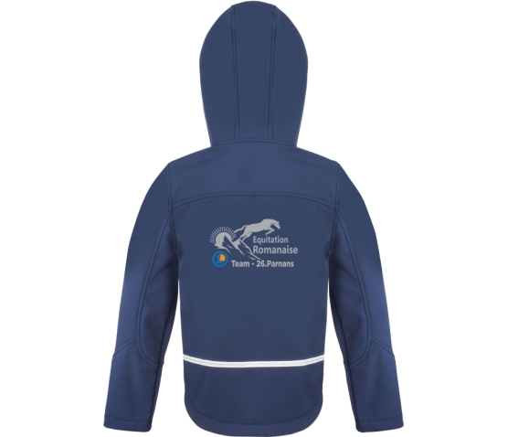 Veste Softshell Capuche - Enfant - Equitation Romanaise-Bleu Marine