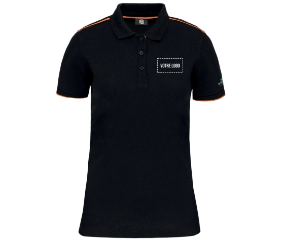 Polo contrasté - Femme - Jardiniers S.A.P-Orange