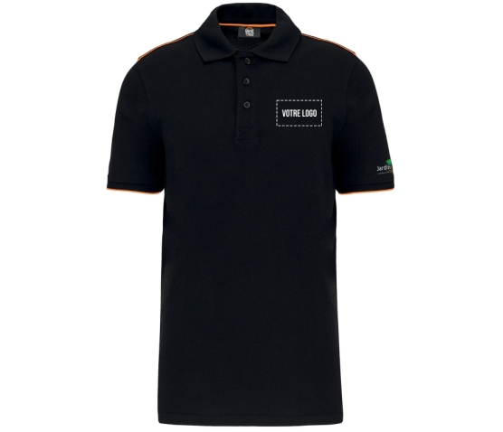 Polo contrasté - Homme - Jardiniers S.A.P-Orange