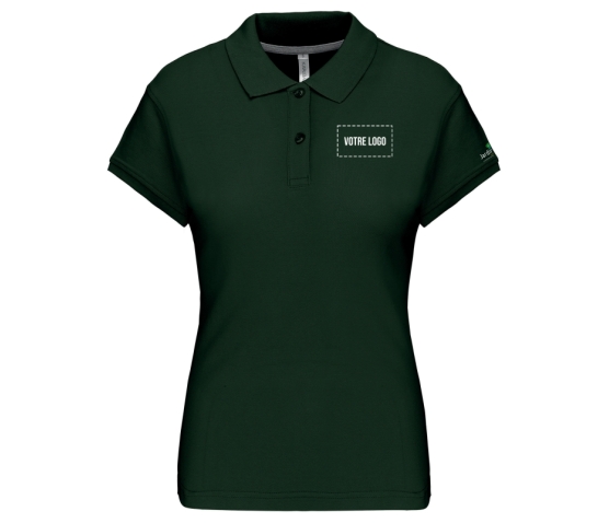 Polo - Femme- Jardiniers S.A.P-Vert Amazone Chiné