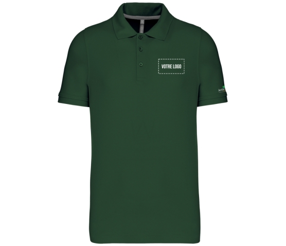 Polo - Homme - Jardiniers S.A.P-Vert Amazone Chiné