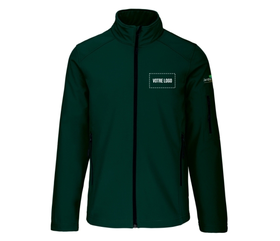 Softshell - Homme - Jardiniers S.A.P-Vert Amazone Chiné