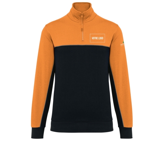 Sweat Col Zippé - Unisexe - Jardiniers S.A.P-Orange