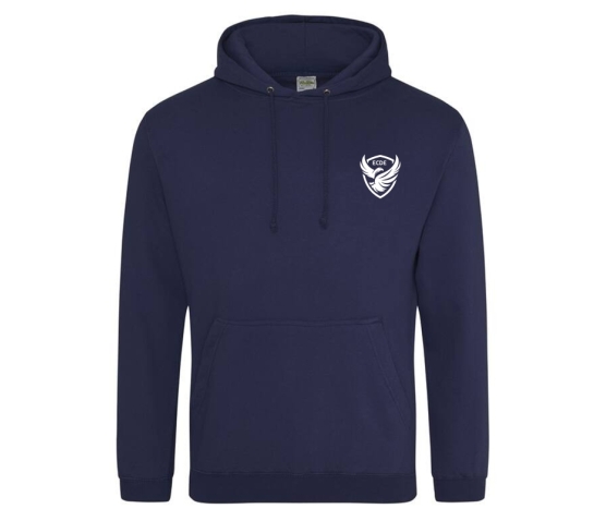 ECDE - Sweat à Capuche - Bleu Marine-Blanc