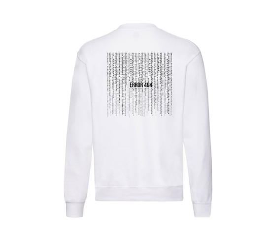 Sweat Col Rond - Error 404-Blanc