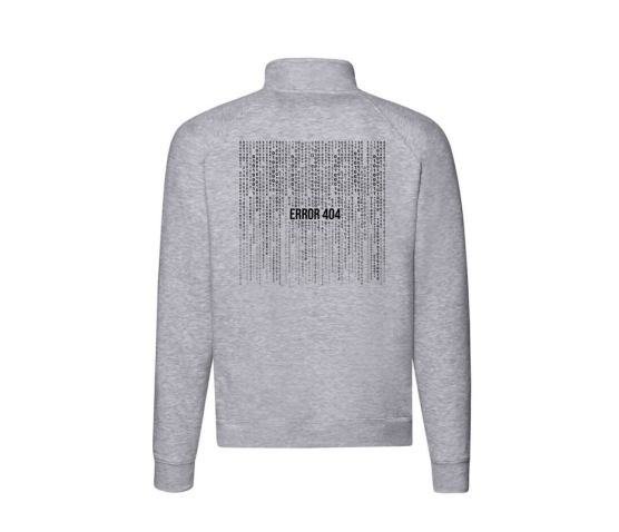 Sweat Col Zippé - Error 404-Gris Clair