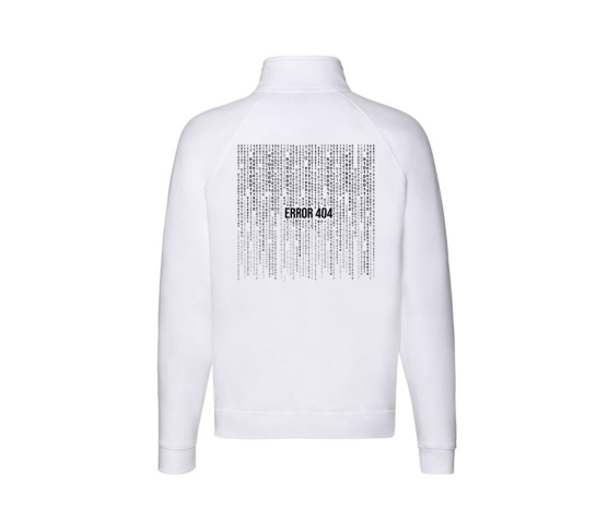 Sweat Col Zippé - Error 404-Blanc